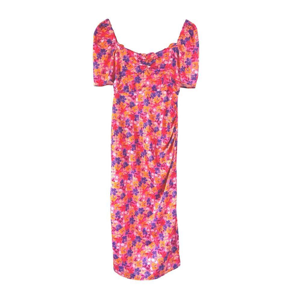 FORE Rio Midi Sheath Dress In Pink Multi Floral Womens Size S *EUC - Picture 2 of 12